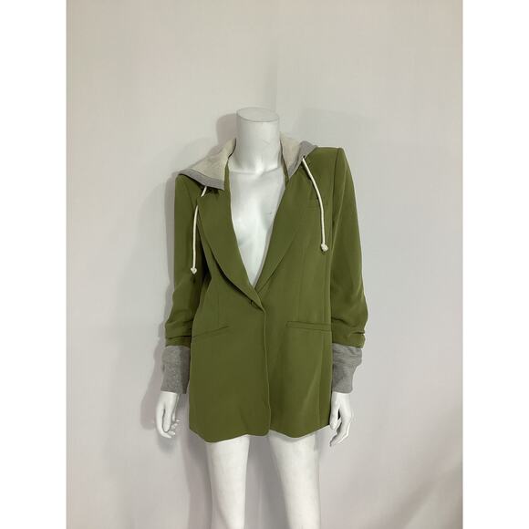 Cinq A Sept 'Khloe' Green Hooded Jacket Size 8 - Picture 2 of 4